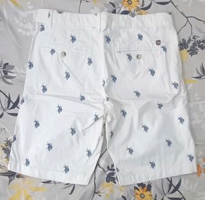 U.S. Polo Assn. White Logo Printed Shorts