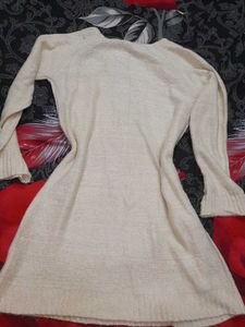 Cream Knit Mini Dress