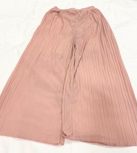 Pink Pleated Palazzo Pants
