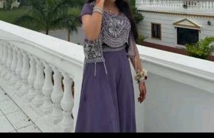 Indo western outfit with crop shrug