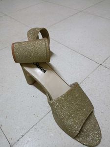 Golden Heeled Mules Used Twice only