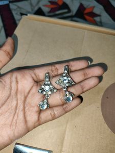 Silver Diamond Earrings