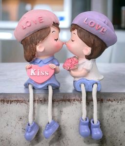Romantic Couple Leg Hanging Miniature Shopiece
