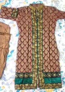 Embroidered Asian Tunic and Churidar Set
