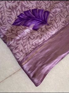 Lavender Purple Soft Saree With Blouse