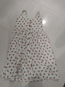 Cherry Print Button-Front Sundress