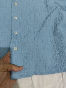 Zudio Fancy Blue Crop Shirt