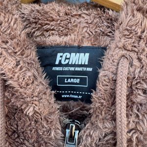 FCMM Brown Fuzzy Hoodie Jacket