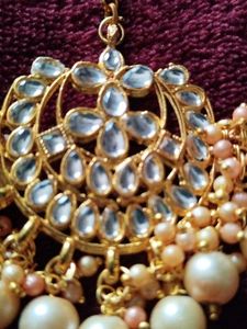 Elegant Indian Gold Plated Pearl Maangtikka