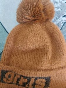 Pure Woolen Cap For Girls