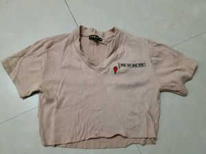 Y2K Pink Ribbed Crop Top