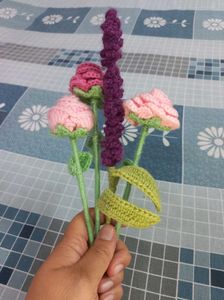 Combo of 4 Beautiful Crochet Flower Sticks