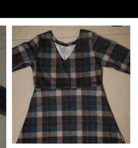 AND Brand Checked Dress👗🏁Blue And Grey ✨✨