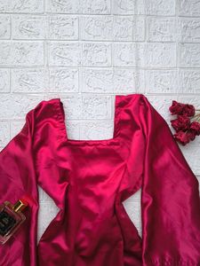 Corset Back Satin Kurti 🎀