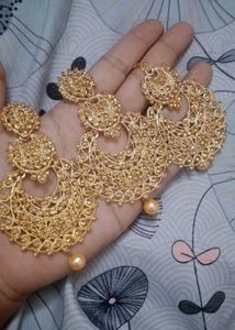 Gold Tone Indian Jewelry Set