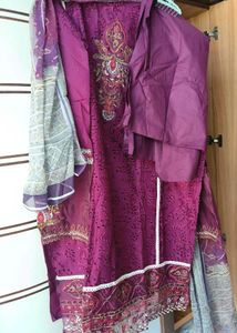 Unstitched Pakistani Chikankari Dress