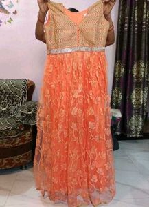 Elegant Orange Ethnic Gown