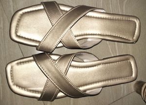 New Gold Crisscross Sandals