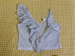 H&amp;M Striped Ruffle Tank Top Bust 36