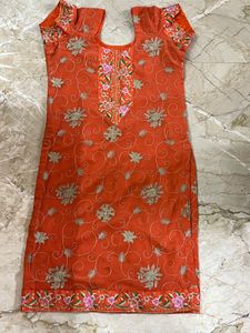 Orange Beautiful Kurti 🧡