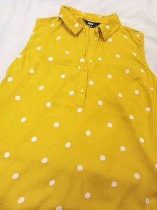 MAX Yellow Polka Dot Top