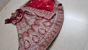 Gorgeous Red Embroidered Lehenga Choli bridal leha