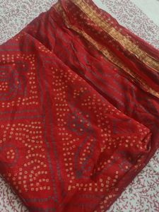 New Bhandej Print Art Silk Saree