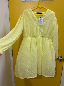 Sassafras Yellow Polka Dot Mini Dress
