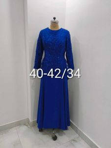 Elegant Blue Lace Dress