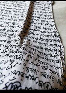 Shantiniketan Style White Printed Top