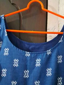 Blue &amp; White Print Fit &amp; Flare Dress