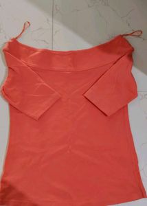 Coral Off-Shoulder Top