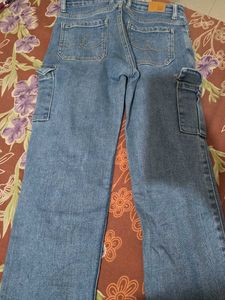 Blue Denim Cargo Pants