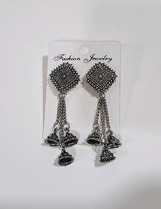 Oxidized Jhumka Earrings