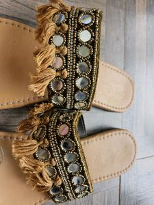 Ethnic Flats with Mirror Work