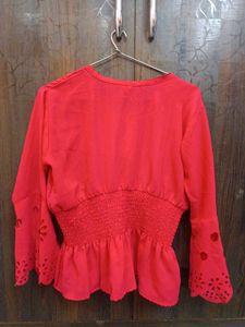 Red Peplum Top