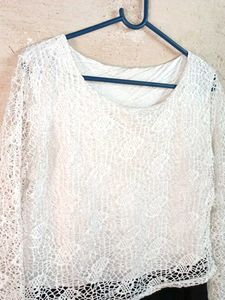 Beautiful Partywear Lace Mini Dress Layered