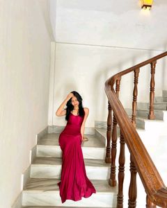 Elegant Maroon Maxi Dress