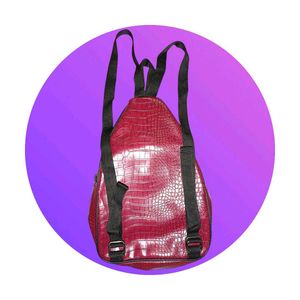 Rose Crocodile Embossed Backpack