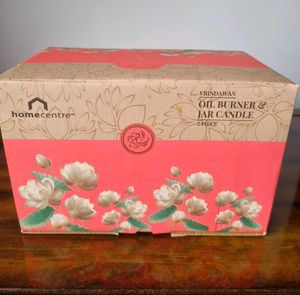 Vrindawan Oil Burner & Jar Candle Set