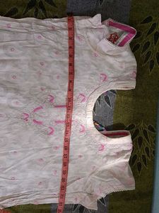 White and Pink Embroidered Salwar Kameez