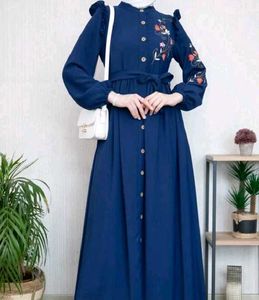Embroidered Navy abaya