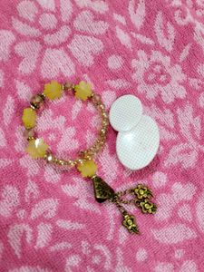 Yellow Bracelet Wid Hair Clip