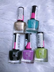 Pack Of 5 Elle 18 Nail Polish Combo Offer