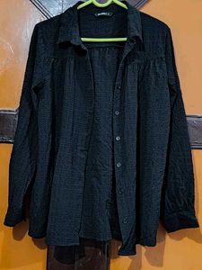 Black Button-Down Top
