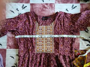 Ethnic Print Kurta nyra cut with side slit