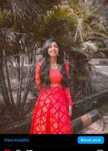 Beautiful Red Half Saaree