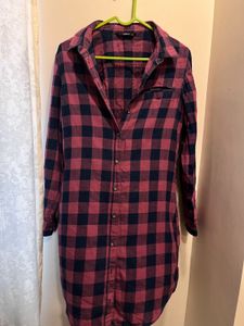 Checkered Shirt Dress