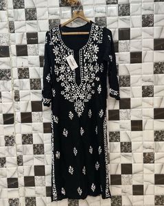 Black Modal Chikankari Kurti