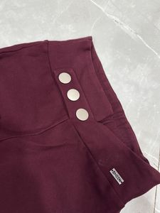 Burgundy Bottom with Button Detail